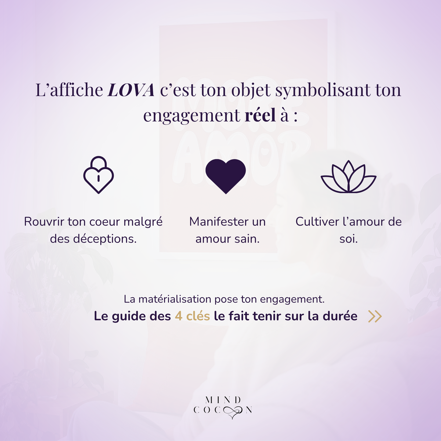 LOVA · Affiche symbolique More Amor · Pose ton engagement envers l'amour