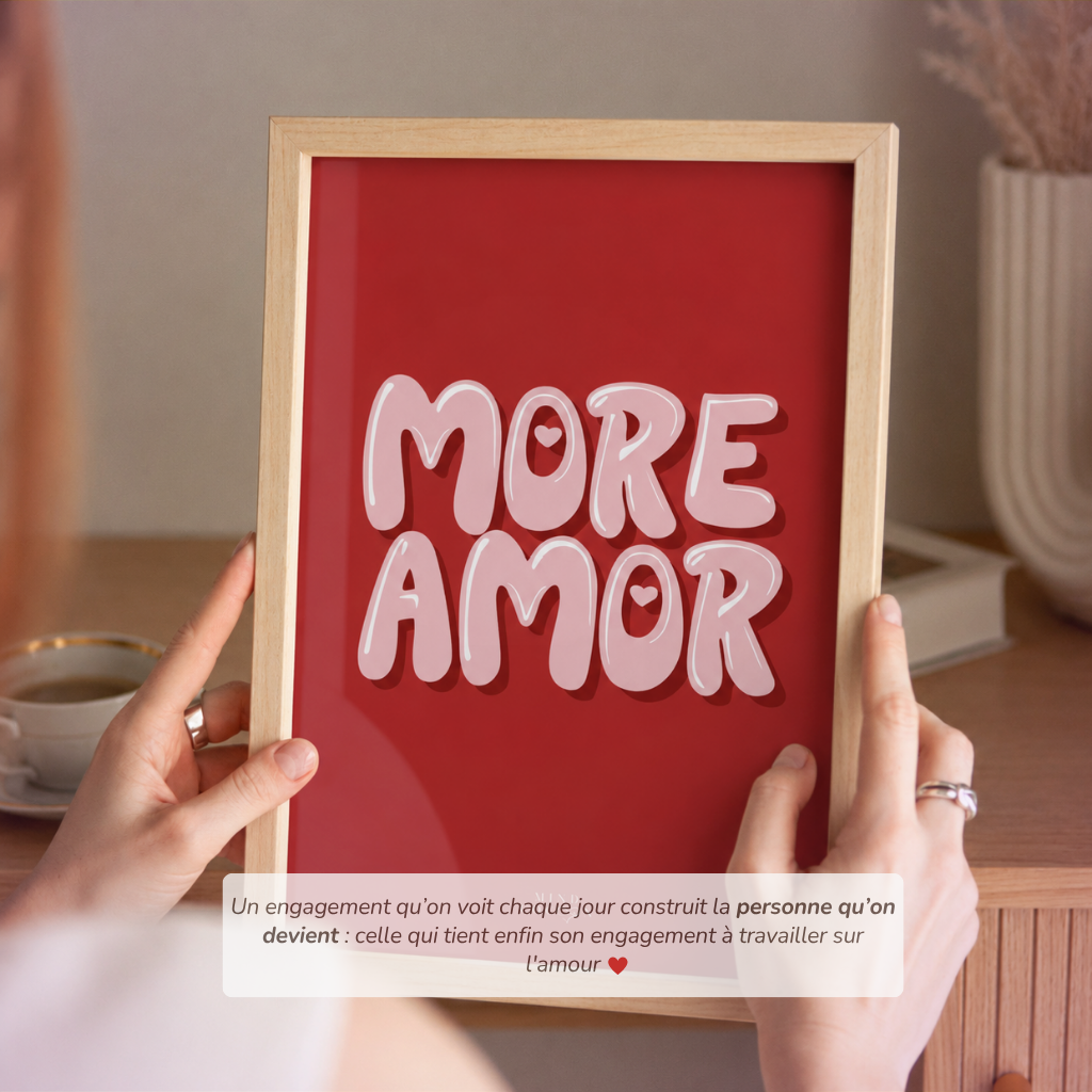 LOVA · Affiche symbolique More Amor · Pose ton engagement envers l'amour